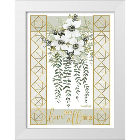 Love Bears All Things White Modern Wood Framed Art Print by Jacobs, Cindy
