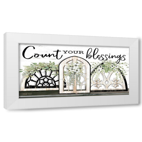 Count Your Blessings White Modern Wood Framed Art Print by Jacobs, Cindy