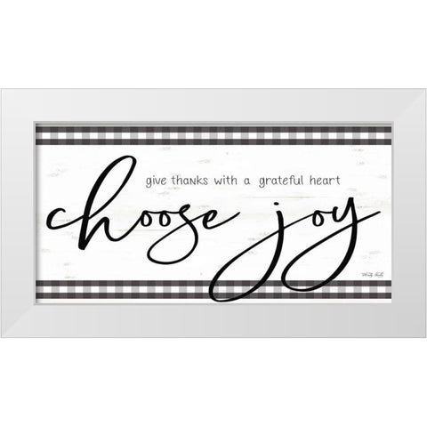 Choose Joy White Modern Wood Framed Art Print by Jacobs, Cindy
