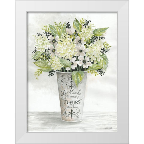 French Floral I  White Modern Wood Framed Art Print by Jacobs, Cindy