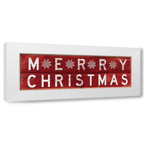 Merry Christmas White Modern Wood Framed Art Print by Jacobs, Cindy