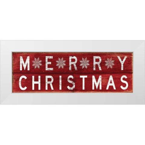 Merry Christmas White Modern Wood Framed Art Print by Jacobs, Cindy