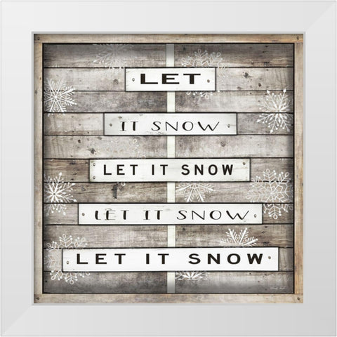 Let It Snow White Modern Wood Framed Art Print by Jacobs, Cindy