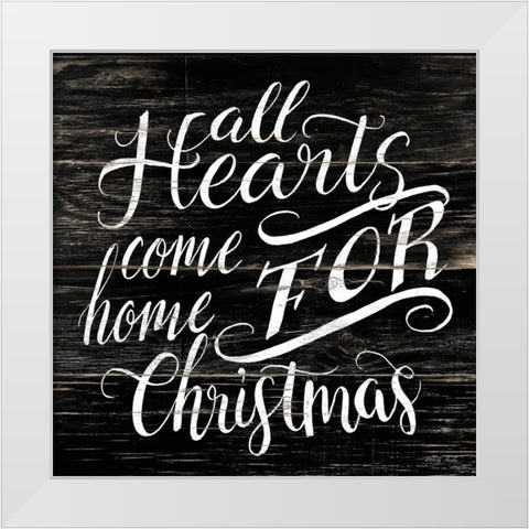 Home For Christmas   White Modern Wood Framed Art Print by Jacobs, Cindy