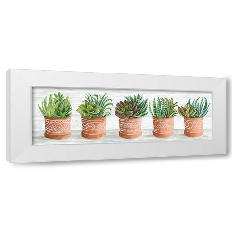 Terracotta Pots II White Modern Wood Framed Art Print by Jacobs, Cindy