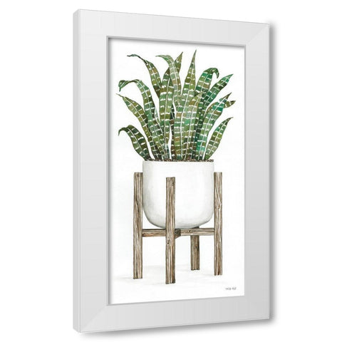 White Pots on Stands III White Modern Wood Framed Art Print by Jacobs, Cindy