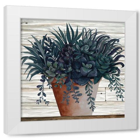 Remarkable Succulents I White Modern Wood Framed Art Print by Jacobs, Cindy