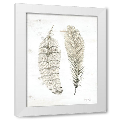 Feather I    White Modern Wood Framed Art Print by Jacobs, Cindy