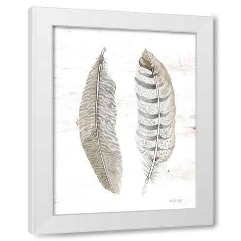 Feather II    White Modern Wood Framed Art Print by Jacobs, Cindy