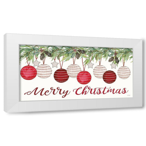 Merry Christmas White Modern Wood Framed Art Print by Jacobs, Cindy