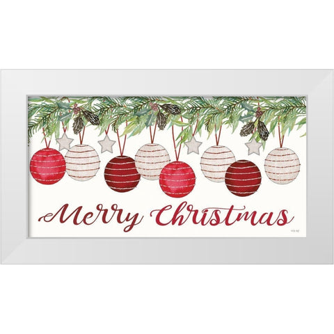 Merry Christmas White Modern Wood Framed Art Print by Jacobs, Cindy