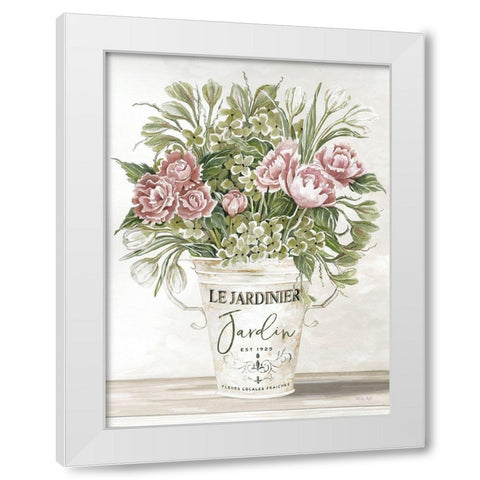 Spring Peonies II White Modern Wood Framed Art Print by Jacobs, Cindy