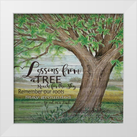 Lessons for a Tree White Modern Wood Framed Art Print by Jacobs, Cindy