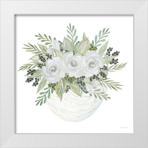 Fun Floral II    White Modern Wood Framed Art Print by Jacobs, Cindy