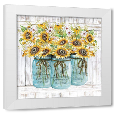 Garden Gathering White Modern Wood Framed Art Print by Jacobs, Cindy