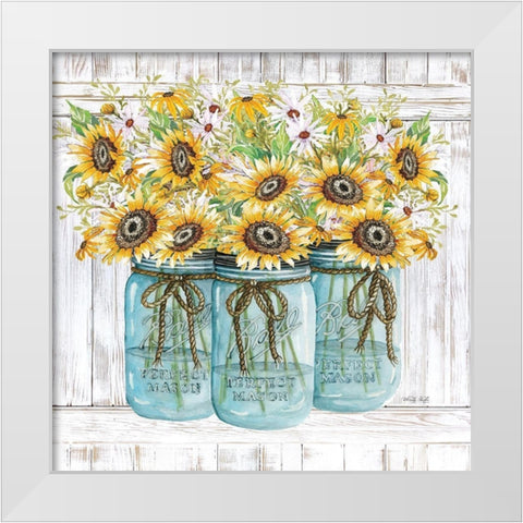 Garden Gathering White Modern Wood Framed Art Print by Jacobs, Cindy