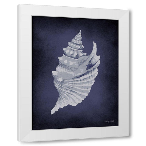 Blue Seashell I     White Modern Wood Framed Art Print by Jacobs, Cindy