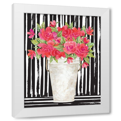 Fuchsias I White Modern Wood Framed Art Print by Jacobs, Cindy
