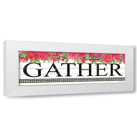 Fuchsia Gather White Modern Wood Framed Art Print by Jacobs, Cindy