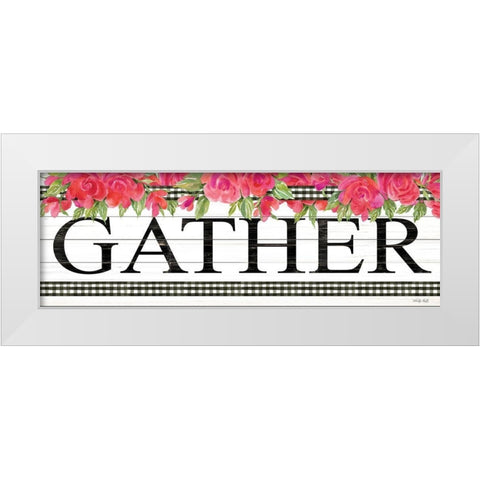 Fuchsia Gather White Modern Wood Framed Art Print by Jacobs, Cindy