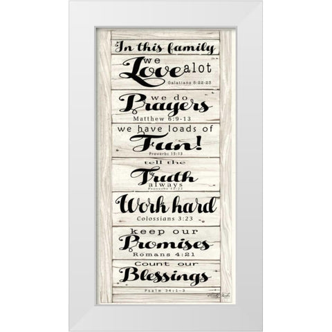 In This Family White Modern Wood Framed Art Print by Jacobs, Cindy