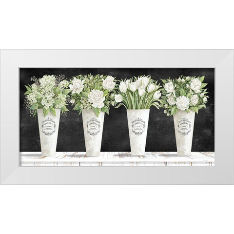 White Flowers Still Life II    White Modern Wood Framed Art Print by Jacobs, Cindy