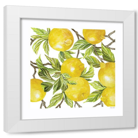 Lemon Square  White Modern Wood Framed Art Print by Jacobs, Cindy