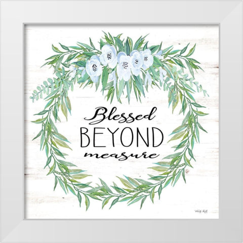Blessed Beyond Measure   White Modern Wood Framed Art Print by Jacobs, Cindy