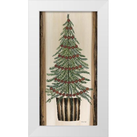 Woodland Fir Tree White Modern Wood Framed Art Print by Jacobs, Cindy