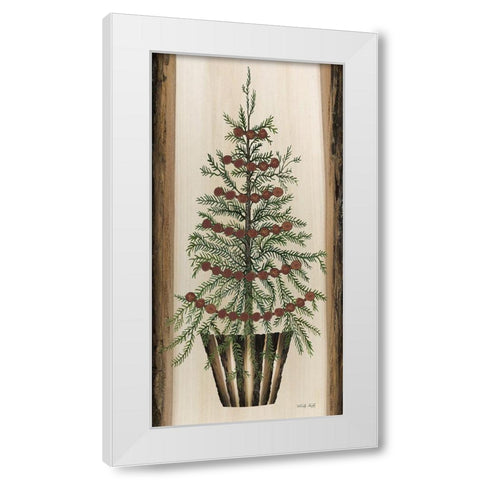 Woodland Pine Tree White Modern Wood Framed Art Print by Jacobs, Cindy