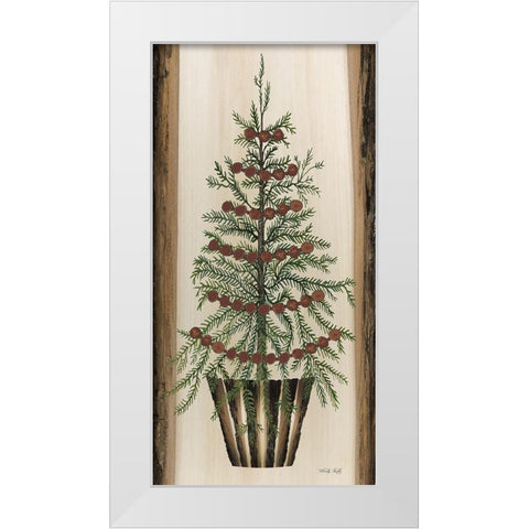 Woodland Pine Tree White Modern Wood Framed Art Print by Jacobs, Cindy
