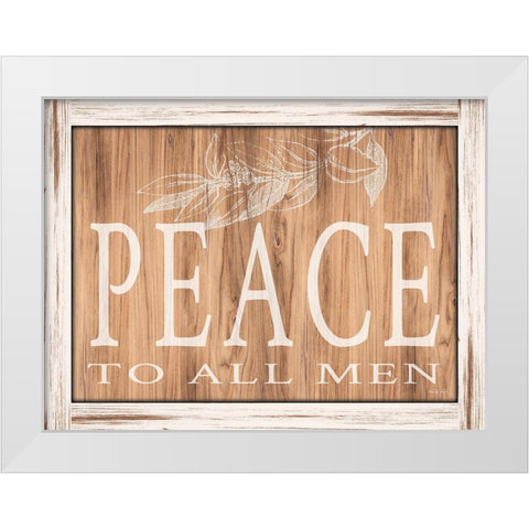 Peace White Modern Wood Framed Art Print by Jacobs, Cindy