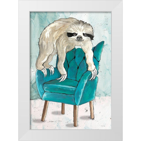 Chill Sloth II White Modern Wood Framed Art Print by Jacobs, Cindy