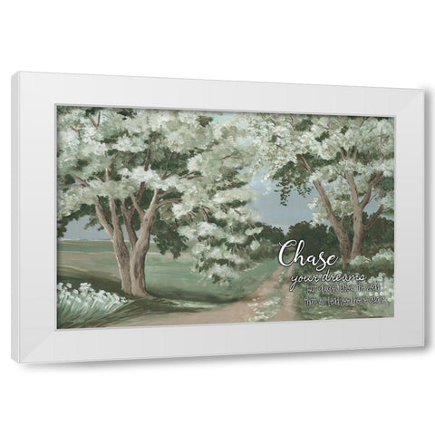 Chase Your Dreams White Modern Wood Framed Art Print by Jacobs, Cindy