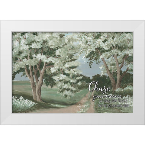 Chase Your Dreams White Modern Wood Framed Art Print by Jacobs, Cindy