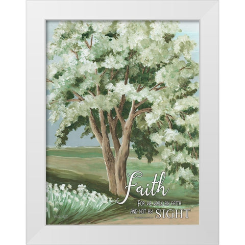 Walk by Faith White Modern Wood Framed Art Print by Jacobs, Cindy