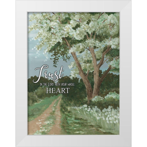 Trust the Lord White Modern Wood Framed Art Print by Jacobs, Cindy