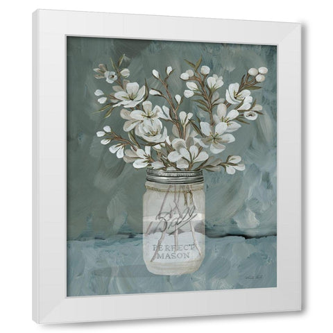 Spring Blooms I White Modern Wood Framed Art Print by Jacobs, Cindy
