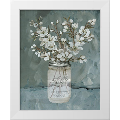 Spring Blooms I White Modern Wood Framed Art Print by Jacobs, Cindy