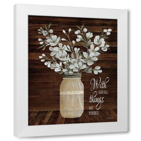 All Things are Possible White Modern Wood Framed Art Print by Jacobs, Cindy
