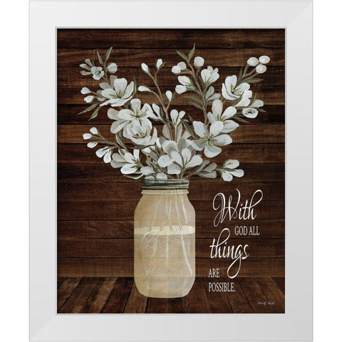 All Things are Possible White Modern Wood Framed Art Print by Jacobs, Cindy