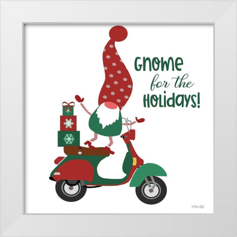 Gnome for the Holidays White Modern Wood Framed Art Print by Jacobs, Cindy