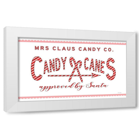 Candy Canes White Modern Wood Framed Art Print by Jacobs, Cindy