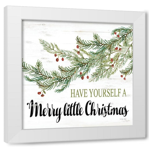 Merry Little Christmas White Modern Wood Framed Art Print by Jacobs, Cindy