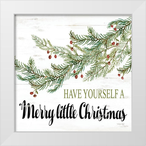 Merry Little Christmas White Modern Wood Framed Art Print by Jacobs, Cindy