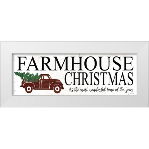 Farmhouse Christmas White Modern Wood Framed Art Print by Jacobs, Cindy