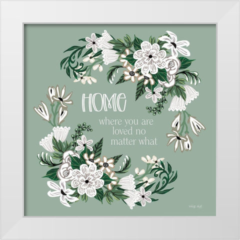 Home - Where You are Loved White Modern Wood Framed Art Print by Jacobs, Cindy