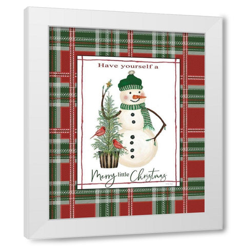 Merry Little Christmas White Modern Wood Framed Art Print by Jacobs, Cindy