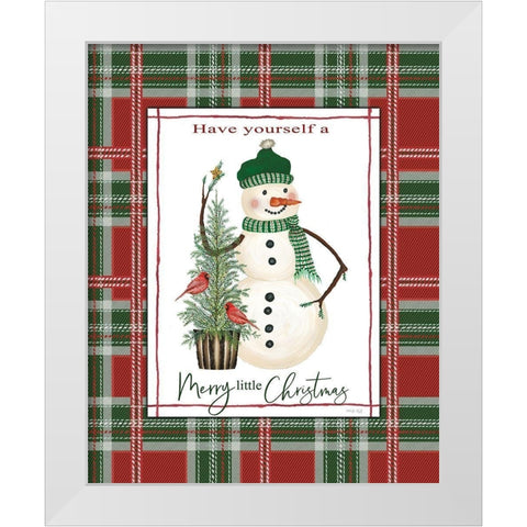Merry Little Christmas White Modern Wood Framed Art Print by Jacobs, Cindy