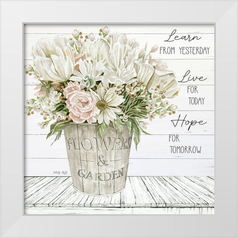 Learn from Yesterday White Modern Wood Framed Art Print by Jacobs, Cindy